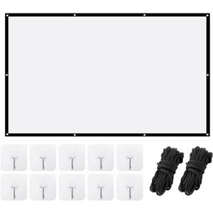 Projector Screen, White Projector Screen, 16:9 No Crease Home Theater Foldable Projection Screen 60"|72"|84"|100"|120"|150" (60 inch Thickened)