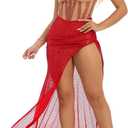 Women's Sparkly Sequin Prom Dresses Long Mermaid Evening Gown Red Spaghetti Straps Glitter Formal Ball Gown with Slit (M, 789)