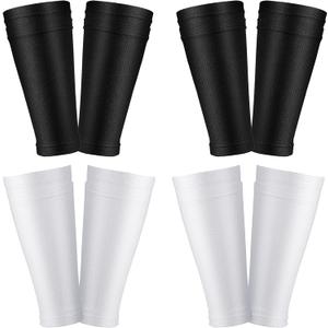 Skylety Youth Soccer Shin Guard Covers Support Compression Football Hockey Leg Sleeves with Optimized Insert Pocket for Men Kids Adult Sports(4 Pairs)