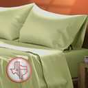TEXAS LINEN CO. Luxury Egyptian Cotton King Size Sheet Set - 600 Thread Count 4 PC Deep Pocket Fitted and Flat Sheets, Soft, Cooling Extra Long Staple Hotel-Quality Bedding, Sateen Weave - Sage Green