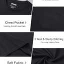 Cotrasen Mens T-Shirts Cotton Short Sleeve Pocket Tee Shirt Casual Crew Neck Moisture Wicking Soft Basic T Shirts (Black, XL)