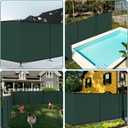 ECOOPTS 5'Hx24'L Privacy Fence Set with Poles and Rails Ground Spikes Fence Kit for Patio Garden Pool Yard (Green)