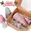 6Pcs Pink Christmas Decor, Tabletop Pink Christmas Tree for Christmas Decorations Xmas Centerpiece for Table Mantel Home Decor