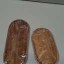 2 Pack Solid Wood Serving Platters and Trays of Natural Wood with Edge, Rectangular Avoid Sliding and Spilling Food (Walnut Trays x 2Pack)