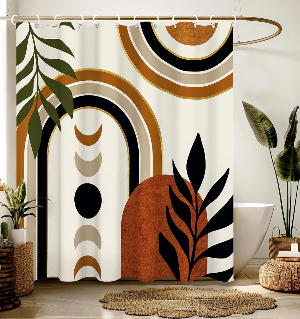 Shower Curtain for Bathroom Stall Boho Modern Cute Aesthetic Decorative Girly Waterproof Unique Art Boho Girls Chic Print Design Teen Pretty Women Cortinas de Bao Bathtub 72 x72 Inch