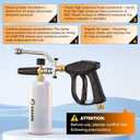 Saker Foam Cannon Dual Connector Accessory for Pressure Washer Kit,with Dual-Purpose Switch Spray Gun,Pressure Washer Gun for Car Washing and Cleaning,5 Color Power Washer Nozzle