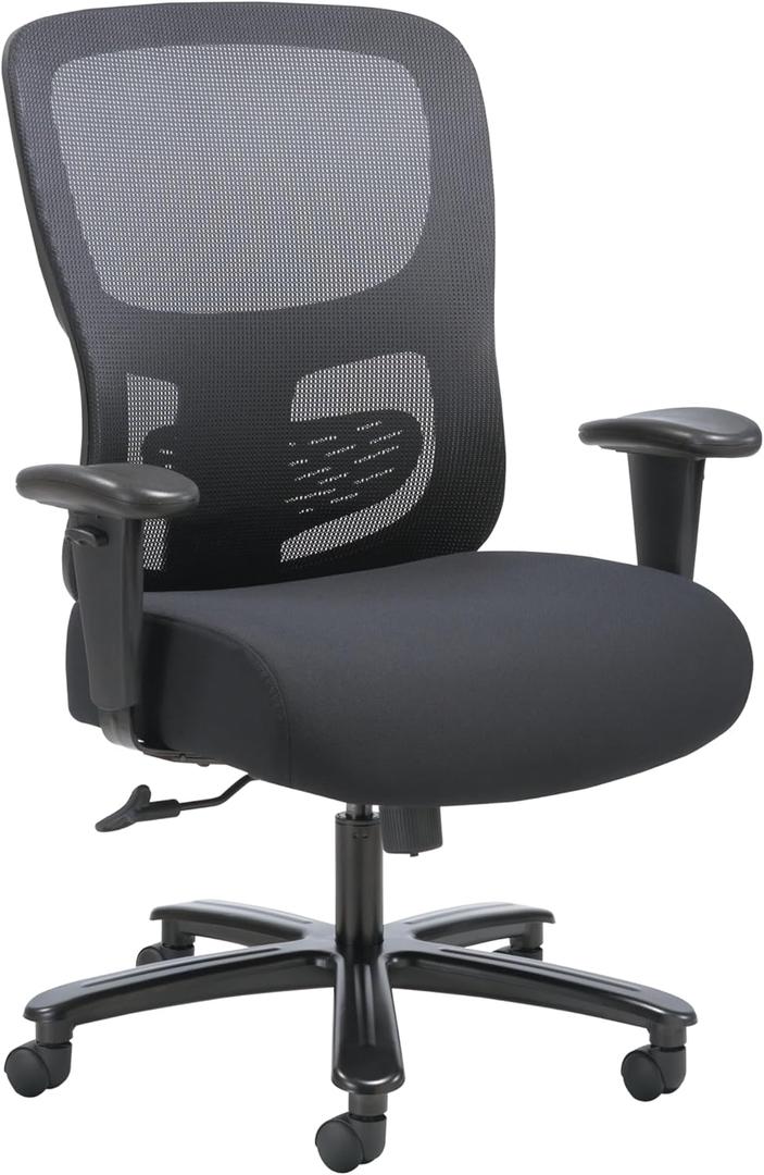 HON Sadie Big And Tall Office Chair, Ergonomic Desk Chair With Mesh Back, Lumbar Support, 350 Lb Max, Black