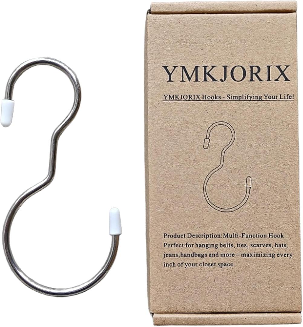 2 x S Hooks for Hanging, 5 Inch Large Size Closet Rod Hooks for Purses, Handbags, Belts, Scarves, Hats,Ties, Hanging Bags. (4 Pack)