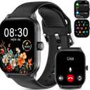 Smart Watch for Women Men(Answer/Make Call), Smartwatches with Heart Rate/SpO2/Sleep/Stress Monitor, IP68 Waterproof Activity Tracker for Android iPhone, 100+ Sports Fitness Watches (Black, 2.01)