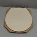 Bemis 500EC Durable Wood Toilet Seat with Easy Clean Hinges, Made in USA, Round, Almond