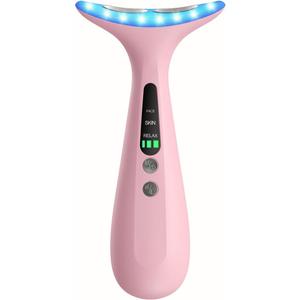 Facial and Neck Massager for Face, Neck - Skin Lifting & Firming - Wrinkle & Dark Circle Reducer - at Home Skin Care Face Sculpting Tool and Neck Massager-Sugar Pink