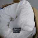 5 STARS UNITED Knee Pillow for Back Sleeping  Memory Foam Cushion for Sciatica Pain Relief  Under Leg Support for Sleeping on Back  Half Moon Bolster for Bed, White (Standard)