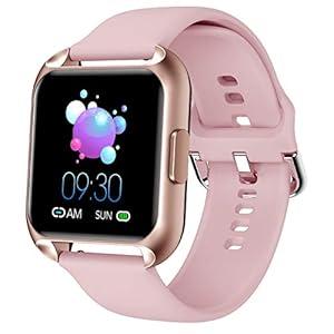 MAXTOP Smart Watch Compatible iPhone Android Phones Waterproof Activity Tracker Watch Heart Rate & Blood Oxygen Monitor Multifunction Smartwatch with Blood Pressure Sleep Tracker for Women (Pink)