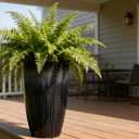 Worth 23.5" H. Tall Planters for Outdoor Plants, Large Black Plant Pots, 23.5" Height