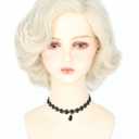 Women's Wigs Short Curly Platinum Blonde Wigs for Women 1920s Vintage Wigs Halloween Costume Theme Party Wig