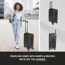 Kenneth Cole REACTION Diamond Tower Collection Lightweight Hardside Expandable 8-Wheel Spinner Travel Luggage, Black, 24-Inch Checked