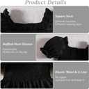Neutocd Toddler Baby Girl Dress Ruffle Short Sleeve Elastic Solid Square Neck Flared Plain Casual Summer Dresses for Girls (3-4T, #0 Black)