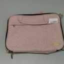 NISHEL Travel Toiletry Bag for women, Portable Hanging Organizer for Full-Sized Shampoo, Conditioner, Brushes Set, Makeup Accessories, Large Size, Pink