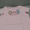 Easter Shirts for Women Happy Easter Tshirt Cute Bunny Rabbit Bow Graphic Tee Casual Short Sleeve Easter Gift Tops, XL, Pink