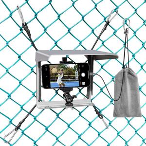 Phone Fence Mount with Shade, Fence Phones Holder for iPhone, Mevo Start, GoPro and Other Action Cameras, Perfect for Recording Baseball, Softball and Tennis Games (Silver with Bag) Phone Fence Mount with Shade, Fence Phones Holder for iPhone, Mevo Start, GoPro and Other Action Cameras, Perfect for Recording Baseball, Softball and Tennis Games (Silver with Bag)