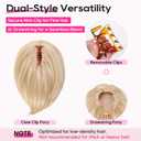 REECHO Ponytail Extension, 8" Short Mini Claw Clip Pony Tail Hair Extensions Natural Soft Feather-Light Tension-Free Ponytail Hairpiece for Women - Dark Blonde with Light Ends