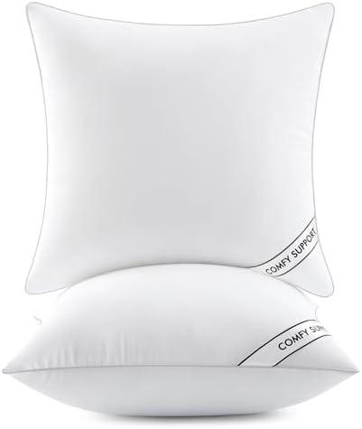 MIULEE 26x26 Inch Euro Pillows Inserts, Pack of 2 Down Alternative Virgin Filling Comfy Support Throw Pillows for Sofa Couch Bed
