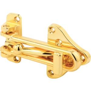Prime-Line U 11315 Swing Bar Door Guard With High Security Auxiliary Lock, Brass Finish (Single Pack)