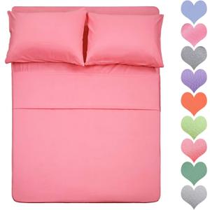 Best Season 400 Thread Count Cotton 4 Piece Queen Size Sheet Set - 100% Long Staple Cotton Sheets Set, Soft Cotton Bed Sheets Sets with Deep Pocket fit Upto 16 inch (Peach Pink Color)