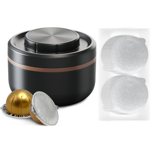 Reusable Vertuo Pods Kit for Nespresso, Reusable Vertuo Capsule for Nespresso with 100PC AL Foil Seals Lids, Refillable Coffee Pods for VertuoLine Compatible with VertuoPlus Espresso Machine