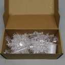 50 Pcs Christmas Tree Ornaments Hanging Acrylic Snowflake Icicle Ornaments Clear Teardrop Pendants 5 Styles for Xmas Party Decorations