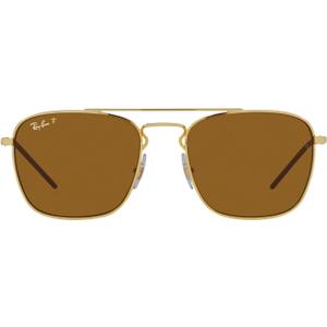 Ray-Ban RB3588 Square Sunglasses (Gold/Dark Brown Polarized)