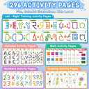 Handwriting Tracing Book - Pen Control Practice Training Books Kit, 296 Reusable Pages with Dry Erase, Alphabet | Count | Draw with Dots, Preschool Learning Activities 4-Stage Workbooks