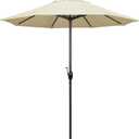 California Umbrella 7.5' Round Sunbrella Aluminum Outdoor Deck, Pool or Patio Umbrella, Crank Lift, Auto Tilt, Bronze Pole, Canvas