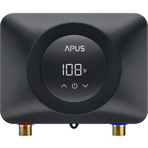 APUS Tankless Water Heater Electric 240V, 4500W Instant On Demand Hot Water Heaters, Under Sink Point of Use Water Heater, LED Digital Display, Ultra Compact for Kitchen, Bathroom, Laundry