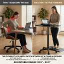 HOMIDEA Small Rolling Laptop Standing Desk, 33.5-43.5 Inch Height Adjustable Mobile Bar Counter with Lockable Casters, Portable Sit-Stand Workstation Table for Bedside Sofa, Black