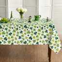Horaldaily St. Patrick's Day Tablecloth 60104 Inch Rectangular, Cute Watercolor Lucky Shamrock Washable Seasonal Table Cover for Party Picnic Dinner Decor (White)