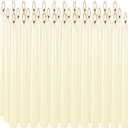 36 Pack Ivory White Taper Candles, 7-8 Hours Burn Time, Unscented, Smokeless and Dripless, 0.8 x 10 Inch Dinner Candle Set for Household, Wedding, Party and Home Dcor Candlesticks