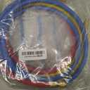 Uenede Refrigerant Charging Hose, 72" Length 600-3000PSI 1/4" Thread, 3PCS | Fits for R12 R22 R134A 404 502 Car Air Conditioning and HVAC Charging Manifold Gauge Hose Tube Red Yellow Blue