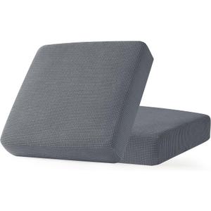 CHUN YI 2PC Stretch Couch Cushion Covers, Sofa Seat Slipcovers Suitable for Armchair Loveseat Sofa with Spandex Jacquard Fabric(2pc,Light Grey)