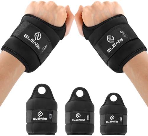 ELEAMY Wrist Weights with Thumb Loops Lock for Women & Men,2/3lb*2,Premium Ice Silk Fabric,Comfortable & Tear Resistant for Walking,Running,Fitness and More Set Of 2