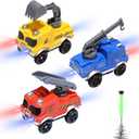 Tracks Cars Replacement only, Toy Cars for Magic Tracks Glow in the Dark, Racing Car Track Accessories with 5 Flashing LED Lights, Compatible with Most Car Tracks for Kids Boys and Girls(3pack)