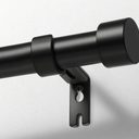 Zeerobee Curtain Rods for Windows 48 to 84, Black Curtain Rod, Adjustable 1 Inch Heavy Duty Outdoor/Indoor Modern Drapery Pole, 32"-86"