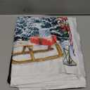 Horaldaily Christmas Tablecloth 60120 Inch Rectangular, Winter Snowman House Christmas Trees Blue Washable Table Cover for Party Picnic Dinner Decor