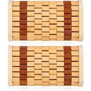 Soaoo 2 Pcs Sauna Pillow Bamboo Sauna Neck Rest Sauna Backrest Pillow Wooden Cervical Spine Pillow Sauna Accessories Headrest for Relaxing Home Gym Spa Steam Rooms Head Support, 14 x 8 x 3.5 Inch