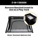 Jeep Horizon Compact Travel 2-in-1 Play Yard and Bassinet, Black