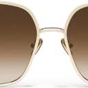 QUAY - Womens Sunglasses, Square Lenses with UV Protection, Oversized Sunglasses (Ever After) (Gold/Brown)