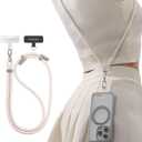 TORRAS Phone Lanyard Crossbody with 2 Phone Tabs, Adjustable Anti Theft Strap for All Cellphone, Premium Metal Buckles, Skin Friendly, Universal Cellphone Neck lanyard for Travel Essentials, Beige