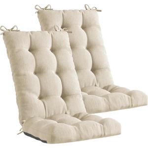 Codi Rocking Chair Cushions Indoor, Water Resistant Glider Rocker Replacement Cushion Set for Patio Porch Garden - Fits Most Standard Rockers, Beige 2PK (18"x18"/18"x22" - Standard 2 Pack)