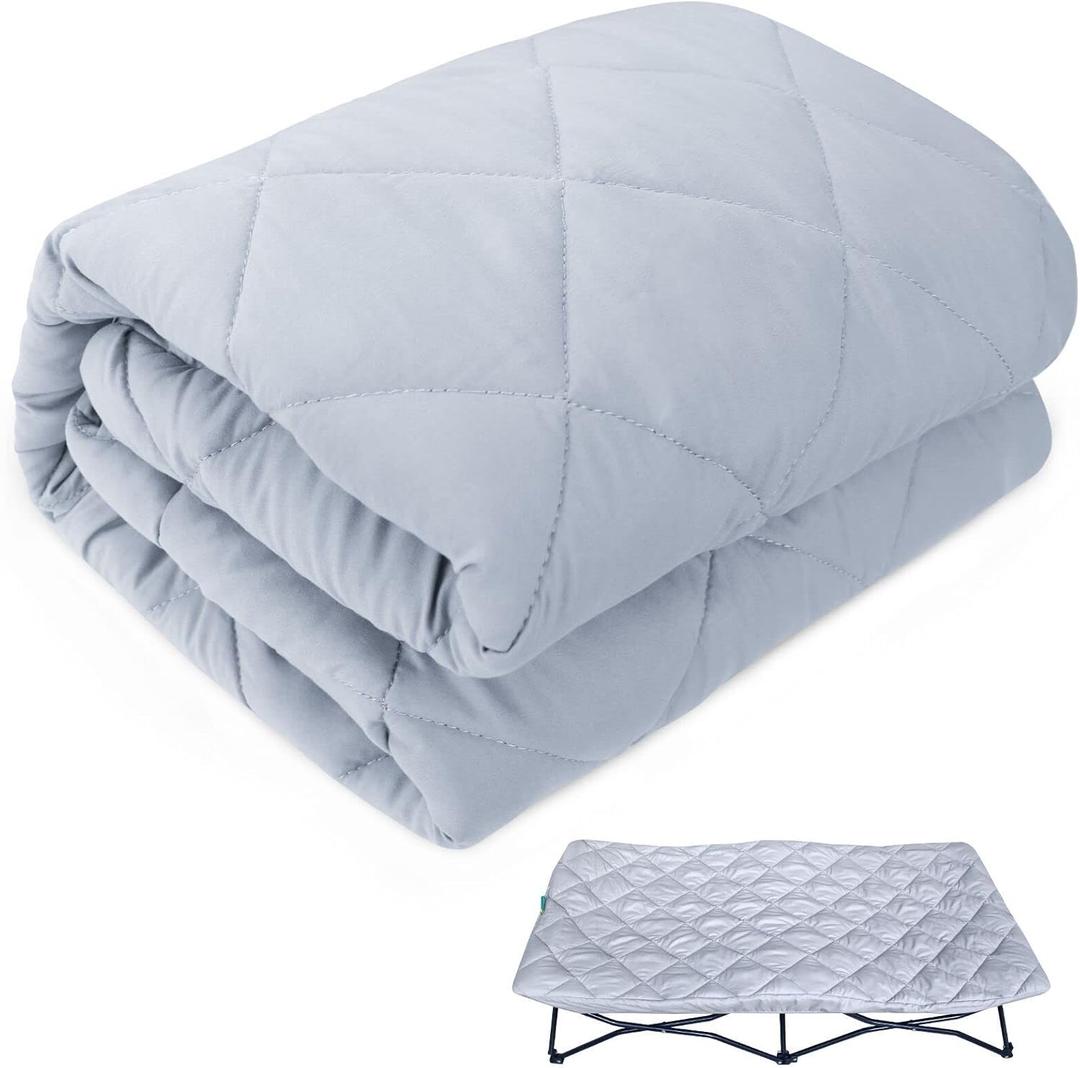 Sheet for Regalo My Cot Portable Toddler Bed, Joovy Travel Cot (Sheet Only, Bed not Included), Soft Child Travel Cot Padded Cover, Grey