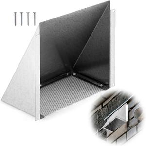 8" x 8" White Galvanized Steel Vent Cover with Mesh Screen, Duct Exhaust/Inlet Rain Deflector Air Outlet Grille Protection Roof Exhaust Hood Vent Cap for Indoor Outdoor Wall Roof Rain Snow